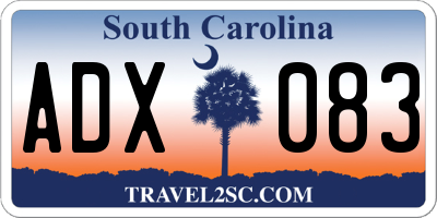SC license plate ADX083