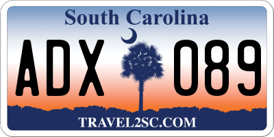 SC license plate ADX089