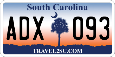 SC license plate ADX093