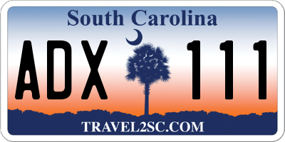 SC license plate ADX111