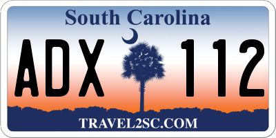 SC license plate ADX112