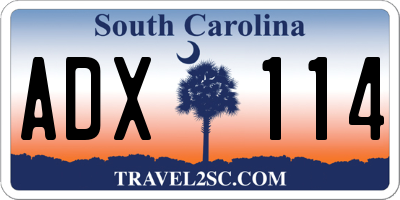 SC license plate ADX114