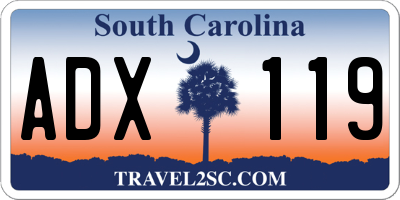 SC license plate ADX119