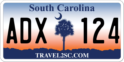 SC license plate ADX124