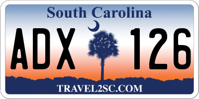 SC license plate ADX126