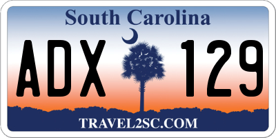 SC license plate ADX129