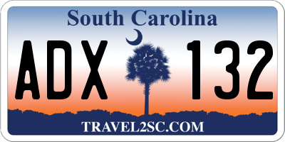 SC license plate ADX132