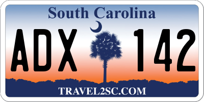SC license plate ADX142