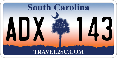 SC license plate ADX143
