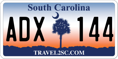 SC license plate ADX144