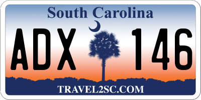 SC license plate ADX146