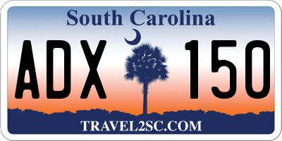 SC license plate ADX150