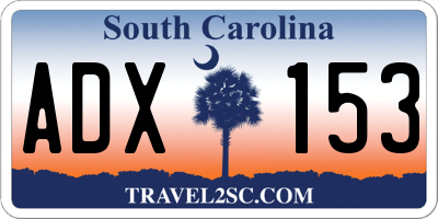 SC license plate ADX153