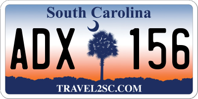 SC license plate ADX156
