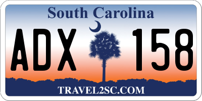 SC license plate ADX158