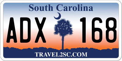 SC license plate ADX168