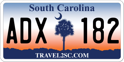 SC license plate ADX182