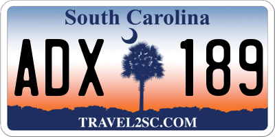 SC license plate ADX189