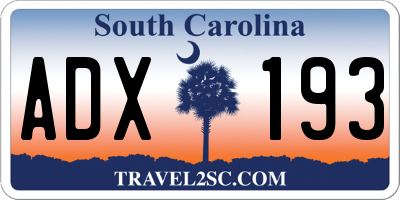 SC license plate ADX193