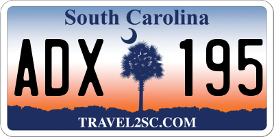 SC license plate ADX195