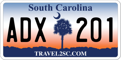 SC license plate ADX201