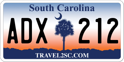 SC license plate ADX212