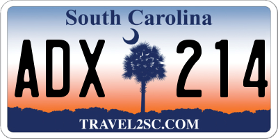 SC license plate ADX214
