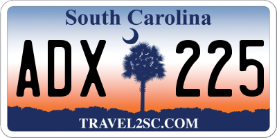 SC license plate ADX225