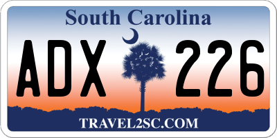 SC license plate ADX226