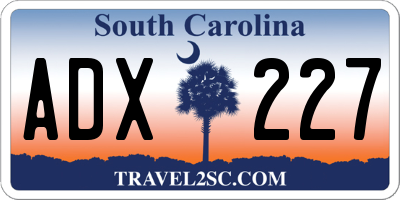 SC license plate ADX227