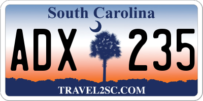 SC license plate ADX235