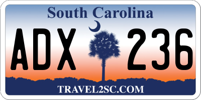 SC license plate ADX236