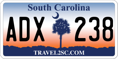 SC license plate ADX238
