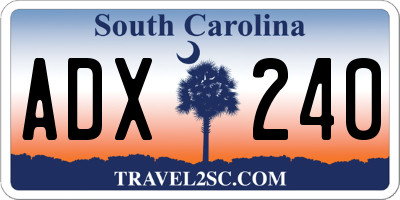 SC license plate ADX240