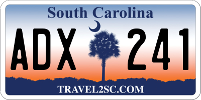 SC license plate ADX241