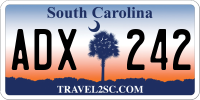 SC license plate ADX242