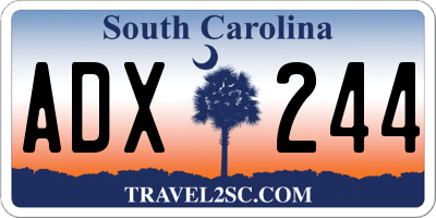SC license plate ADX244