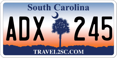 SC license plate ADX245