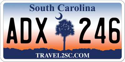 SC license plate ADX246