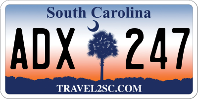 SC license plate ADX247