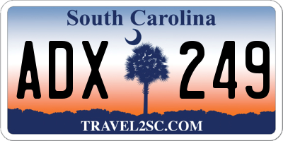 SC license plate ADX249