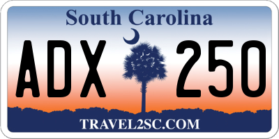 SC license plate ADX250