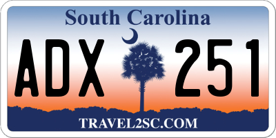 SC license plate ADX251