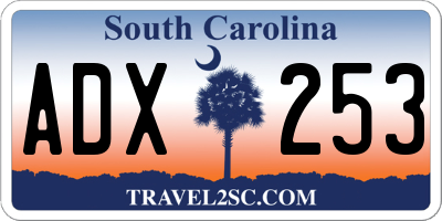 SC license plate ADX253