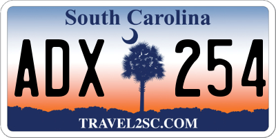 SC license plate ADX254