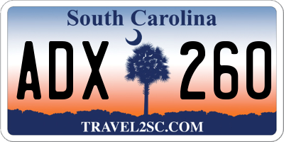 SC license plate ADX260