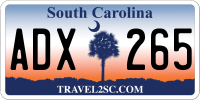 SC license plate ADX265