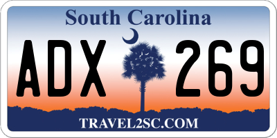 SC license plate ADX269