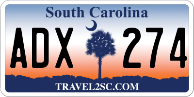 SC license plate ADX274