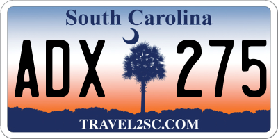 SC license plate ADX275